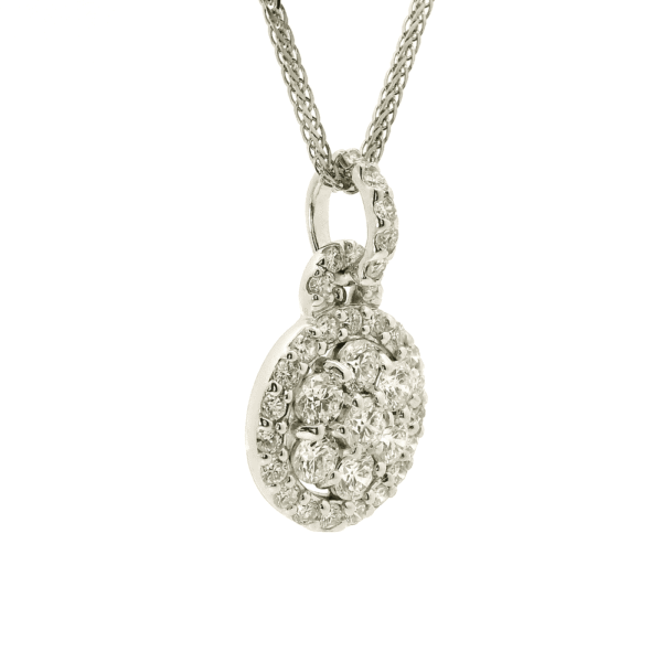 1.41 CT Natural Round Diamond Pendant 18K White Gold