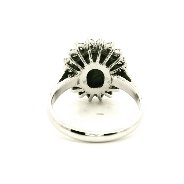 5.00CTW Natural Star Sapphire Diamond 18k White Gold Ring