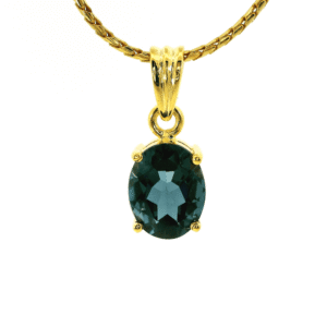 2.20ct Oval Cut natural Topaz  Pendant 18K Yellow Gold