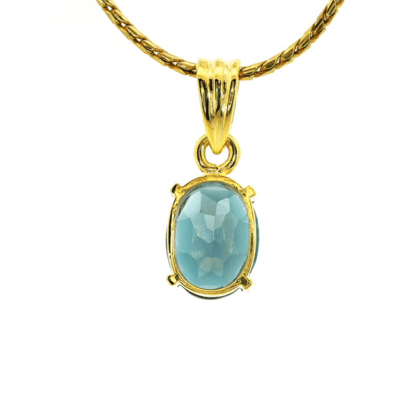 2.20ct Oval Cut natural Topaz Pendant 18K Yellow Gold