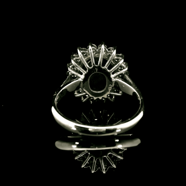5.00CTW Natural Star Sapphire Diamond 18k White Gold Ring